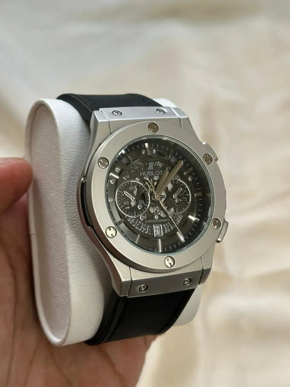 Hublot Geneve Classic Fusion Stainless Steel Quartz Watch -Black and silver