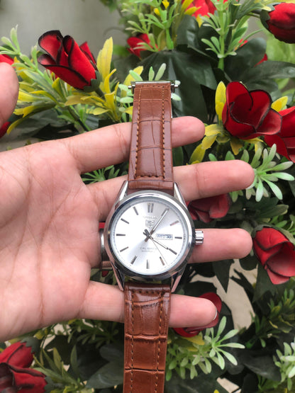 Carrera Caliber 5 Brown Leather Strap Watch