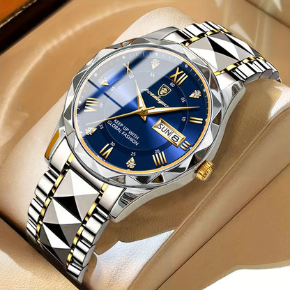 POEDAGAR Waterproof Luminous Calendar Men's Quartz
